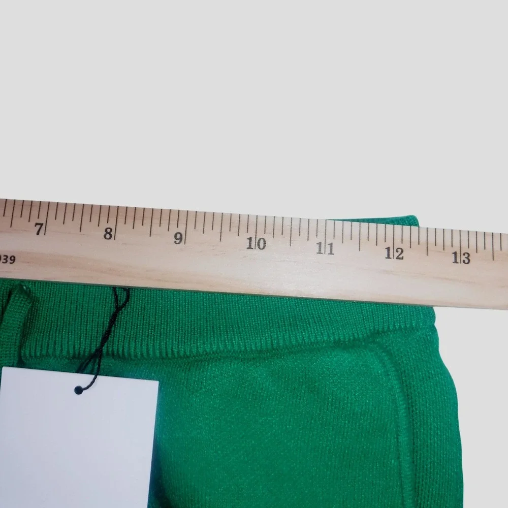 Zara Green Knit Shorts Drawstring Elastic Waist Wide Leg Juniors Size 13-14  NEW